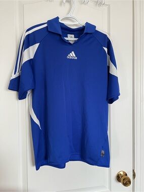 adidas Men’s Royal Blue Soccer Jersey with White Accents